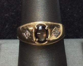 10K GOLD CABOCHON RING, 3.3G, JEWELRY