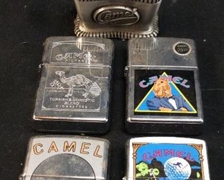 5 ZIPPO RJR CAMEL CIGARETTE LIGHTERS WITH STAND