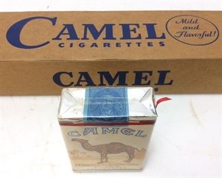 EARLY 1900’S RJR FACTORY #7 CAMEL CIGARETTES
UNOPENED IN CARTON, PACKS IN MINT CONDITION,
TAX STAMP FROM INDIANA, 
CARTON HAS OPEN TABS ON BOTH ENDS