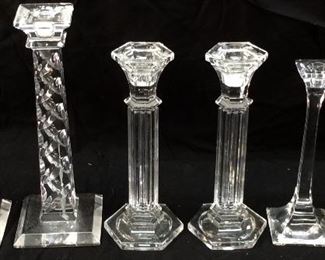 (6) GLASS CANDLE STICK HOLDERS