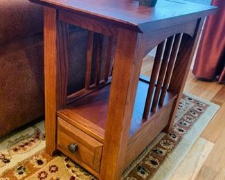 Accent Table with lower shelf and drawer