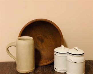 Dough Bowls, Pottery, Canisters