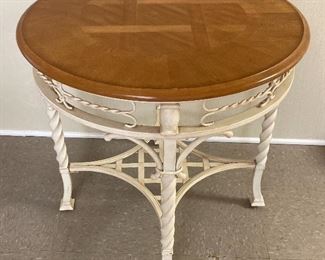 Metal Framed Round End Table
