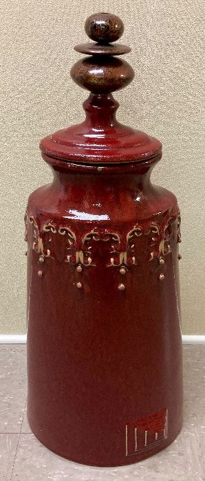 Tuscan Style Floor Vase with Lid