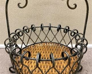 Wicker Bottom Metal Basket
