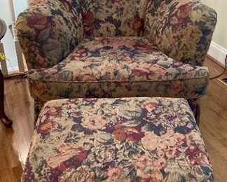 La-Z-Boy Floral Chair and Ottoman