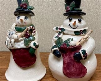 Piney Woods Pottery Mr and Mrs Snowman