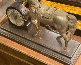 Antique horse clock