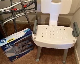 Shower chair, bed side rail, walker