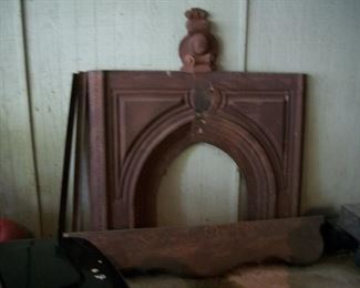 antique iron mantle, early 20th century
