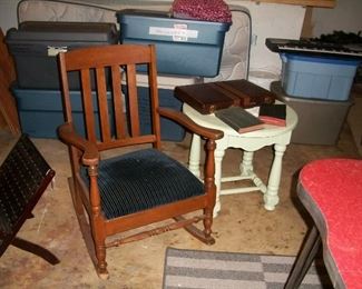 vintage rocker and side table