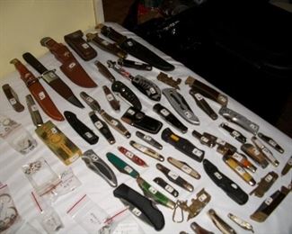 lots of knives, some fashion jewelry