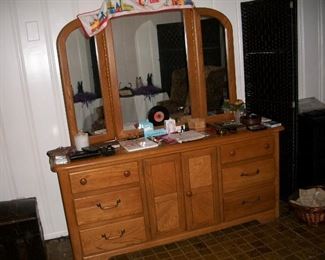 triple dresser , one of two room divider screens