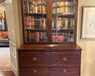 Antique Georgian Bookcase Secretary desk