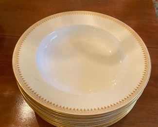 Gilt trimmed soup bowls
