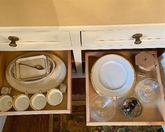 Lots of china and serving pieces