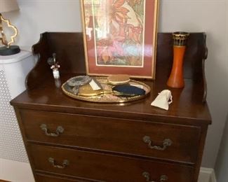 Unusual dresser with gallery. Antique.