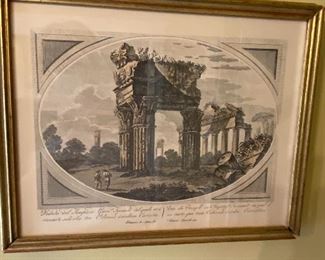 Set of four Continental Architectural prints. Ruins
