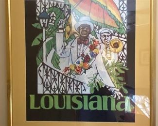 Louisiana framed tourist poster, Mardi Gras