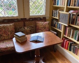 Library table and settee. "The reading nook"
