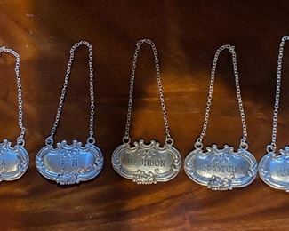 Sterling silver liquor tags