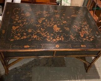 Japanned lacquered coffee table.