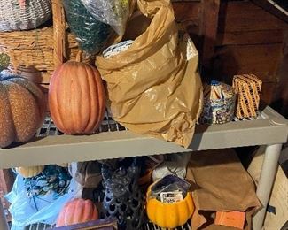 Halloween and Christmas decorations.