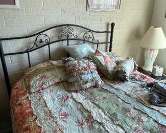 Queen-size wrought iron bed