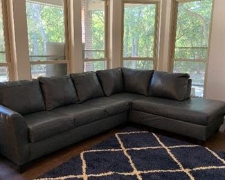 BLUE/GRAY pleather sectional sofa