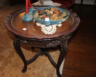 CARVED COFFEE TABLE, ROSEVILLE