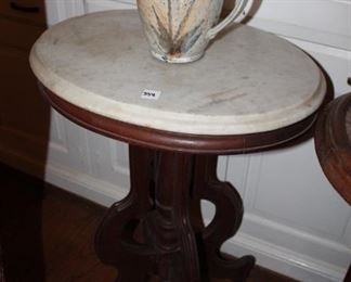 OVAL MARBLE TOP LAMP TABLE