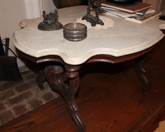 TURTLE TOP MARBLE TOP TABLE