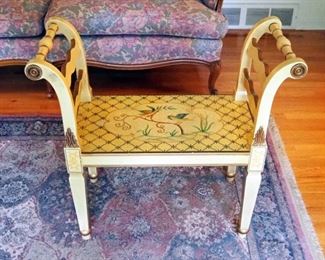 Painted Wood Bench 29" x 33" x 15"