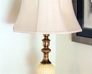Heavy Brass Pedestal Lamp With Claw Feet, 36" Tall