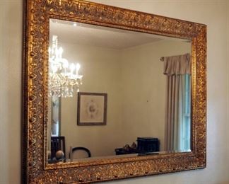 Framed Beveled Glass Wall Mirror, 40" x 49"