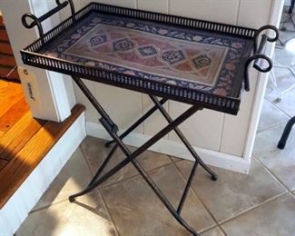 Metal Folding Tray Table 25" x 25" x 14"