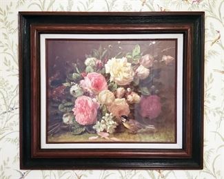 Framed Under Glass Still Life Bouquet Print, 24.5" x 28.5"