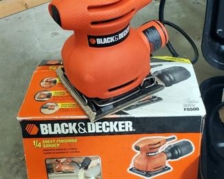 Black And Decker Electric Palm Sander, Model FS500, And Mouse Sander With Carrying Case