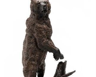 1084
Nicolai Lieberich
1828-1883, Russian Federation
"Siberian Grizzly"
Bronze on marble base
Signed in Cyrillic to base; titled to plaque
22" H x 13" W x 17" D
Estimate: $500 - $700