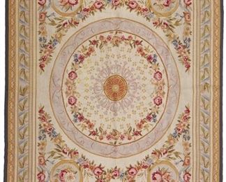 1107
A French Floral Tapestry
20th Century
The wool tapestry woven with polychrome floral motifs centering a floral roundel
77" H x 58" W
Estimate: $300 - $500