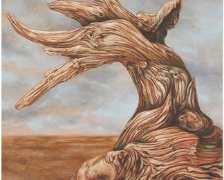 2006
Tom Allen
b. 1975, American
"Summerlands (#2)," 2010
Oil on canvas
Signed with the artist's device and dated lower left; titled on the stretcher
32" H x 29" W
Estimate: $1,000 - $2,000