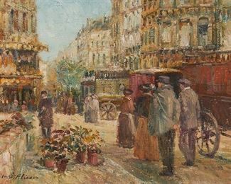 2020
Henri Plisson
1934-2006, American
Flower Seller
Oil on canvas
Signed lower left: Henri Plisson
10.75" H x 14.75" W
Estimate: $400 - $600