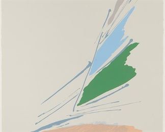 2098
Late 20th Century American School
Sailboat
Color screenprint on paper under Plexiglas
Edition 42/144; indistinctly signed lower right margin
Image: 38" H x 31" W; Sight: 41.5" H x 32" W

Estimate: $400 - $600