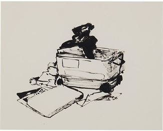 2117
Cheyney Thompson
b. 1971, American
Untitled, From The "Raft Of Madusa" Installation, 2003
Ink on paper under Plexiglas
Unsigned
11" H x 14" W
Estimate: $500 - $700