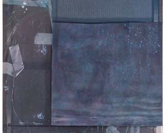 2118
Kristian Touborg
b. 1987, Danish
"Emotional Detox 6," 2016
Ink, pigment, wax, acrylic, coal, fixative on cotton, woven polyester, polyester thread, and digital print on polyester
Signed and dated verso: Kristian Touborg; titled by repute
70.75" H x 47.25" W
Estimate: $2,000 - $4,000