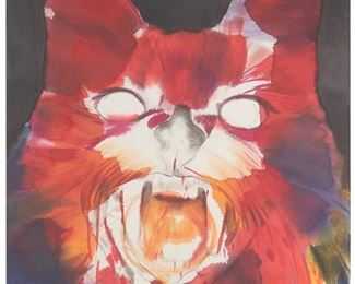 2124
Cornelius Quabeck
b. 1974, German
"O.T. (Ehrengast)," 2006
Airbrush and acrylic on canvas
Signed, dated, and titled on the upper tacking edge: C. Quabeck / 06
66.75" H x 53.25" W
Estimate: $1,000 - $2,000