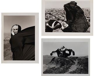 2130
Jean Baptiste Carhaix, Sisters Of Perpetual Indulgence, San Francisco, 1984-1993
Three works

Black and white photographs on paper
The first: signed, inscribed, and dated by the subject lower right and lower left; the second and third: signed, inscribed, and dated by the subject verso
Image of the largest: 13" H x 18.25" W
Estimate: $50 - $100