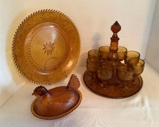 Amber Glass Assorted Items