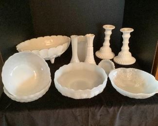 Assorted Anchor Fire King White Glass Decor and More
