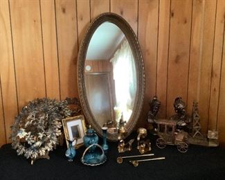 Metal Decor and Mirror